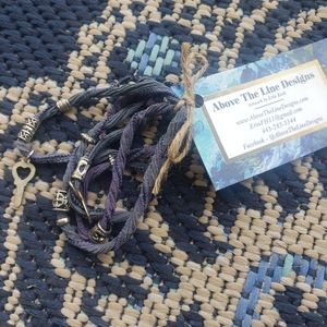 Hand-dyed silk wrap bracelet